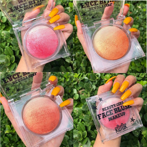 Face Blusher Powder Rouge Makeup Cheek Blush Powder Mineral Blusher Palette Cream Natural Blush Highlighter Base Foundation