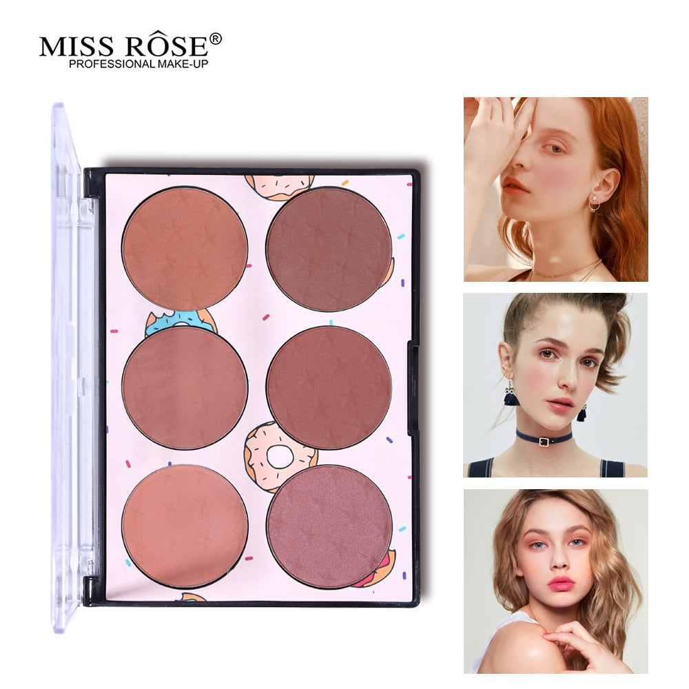 Miss Rose Face Powder 6 Color Blusher Palette Makeup Blush Brand Blush Contour Palette Maquillage Facial