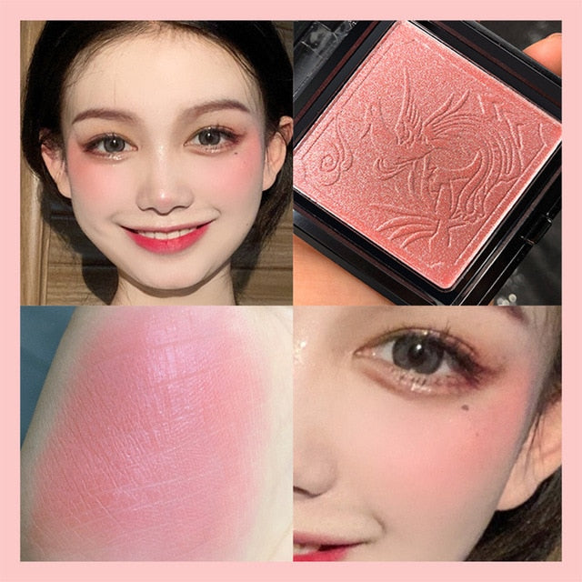 Retro sculpture soft texture blush golden flash pearlescent waterproof easy coloured rouge face makeup