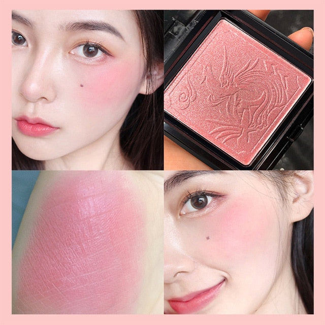 Retro sculpture soft texture blush golden flash pearlescent waterproof easy coloured rouge face makeup