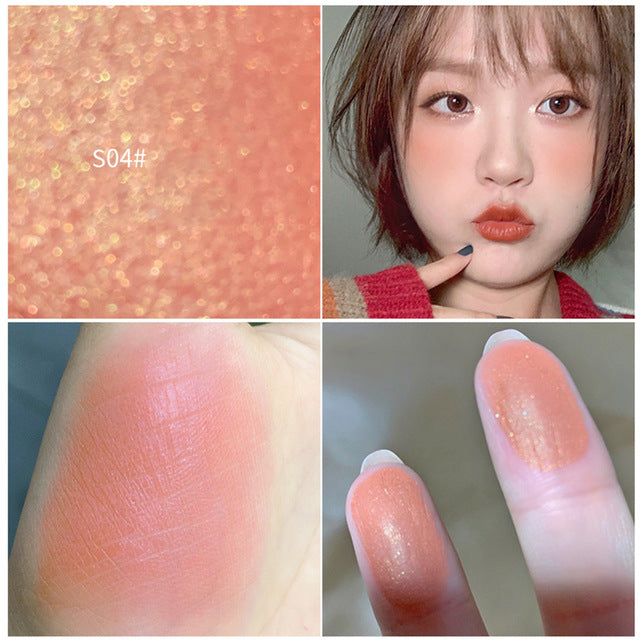 Retro sculpture soft texture blush golden flash pearlescent waterproof easy coloured rouge face makeup