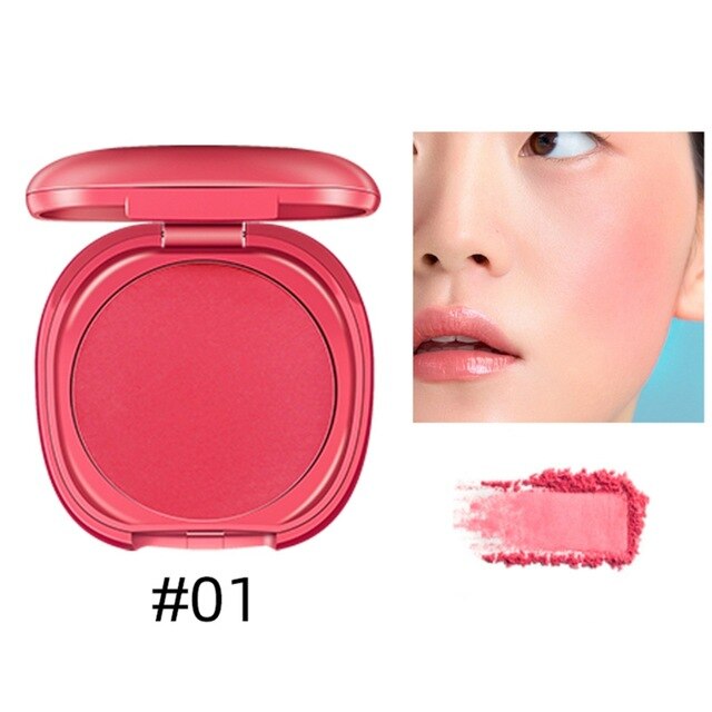 1 Pc Blush Baked Cheek  Single Color Gradient Smudge-proof Mineral Blusher Palette Blush Makeup 6 Colors Blusher Facial Makeup