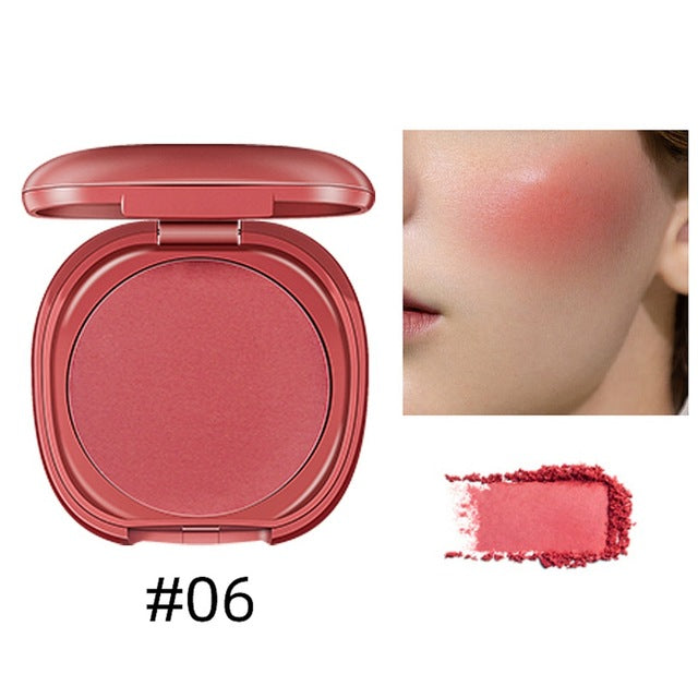 1 Pc Blush Baked Cheek  Single Color Gradient Smudge-proof Mineral Blusher Palette Blush Makeup 6 Colors Blusher Facial Makeup