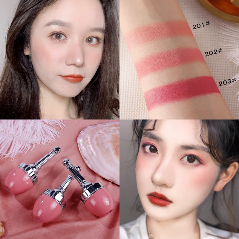 Xixi Blush Nude Makeup Lasting Moisturizing Brighten Skin Tone Female Sunburn Red Powder Cushion Rouge Gouache Cosmetics