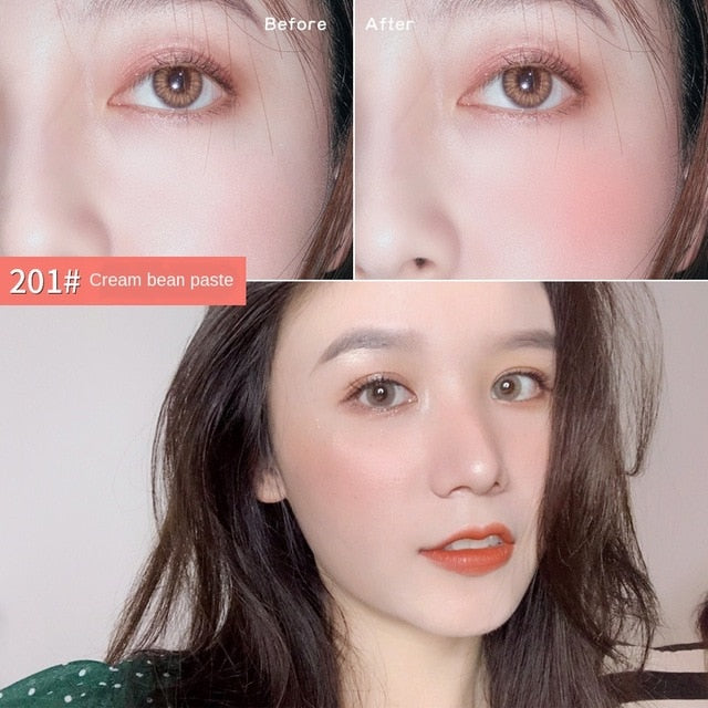 Xixi Blush Nude Makeup Lasting Moisturizing Brighten Skin Tone Female Sunburn Red Powder Cushion Rouge Gouache Cosmetics
