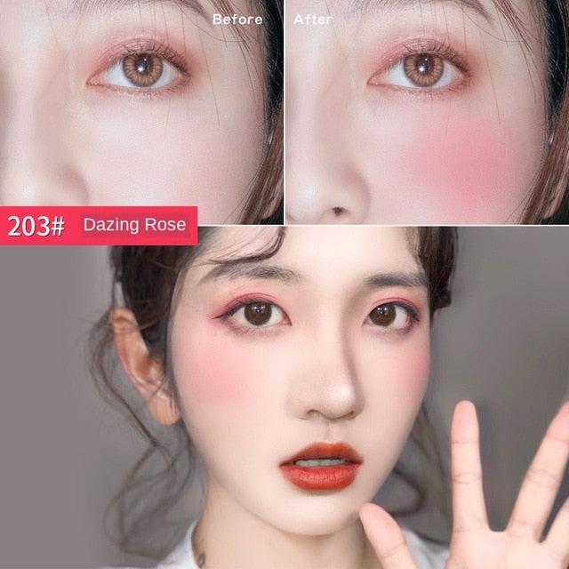 Xixi Blush Nude Makeup Lasting Moisturizing Brighten Skin Tone Female Sunburn Red Powder Cushion Rouge Gouache Cosmetics