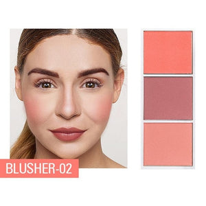SACE LADY 3 Colors Makeup Shimmer Matter Blush Bronzer Face Contour Mineralize Blush Palette Powder Highlighter Make Up